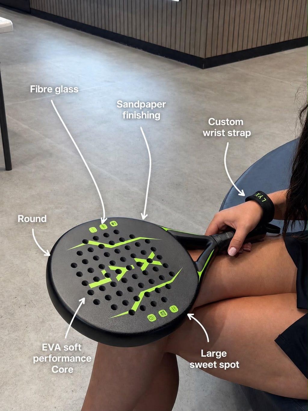 LYX Control Series padel racket - included accessories, wrist strap and protective cover